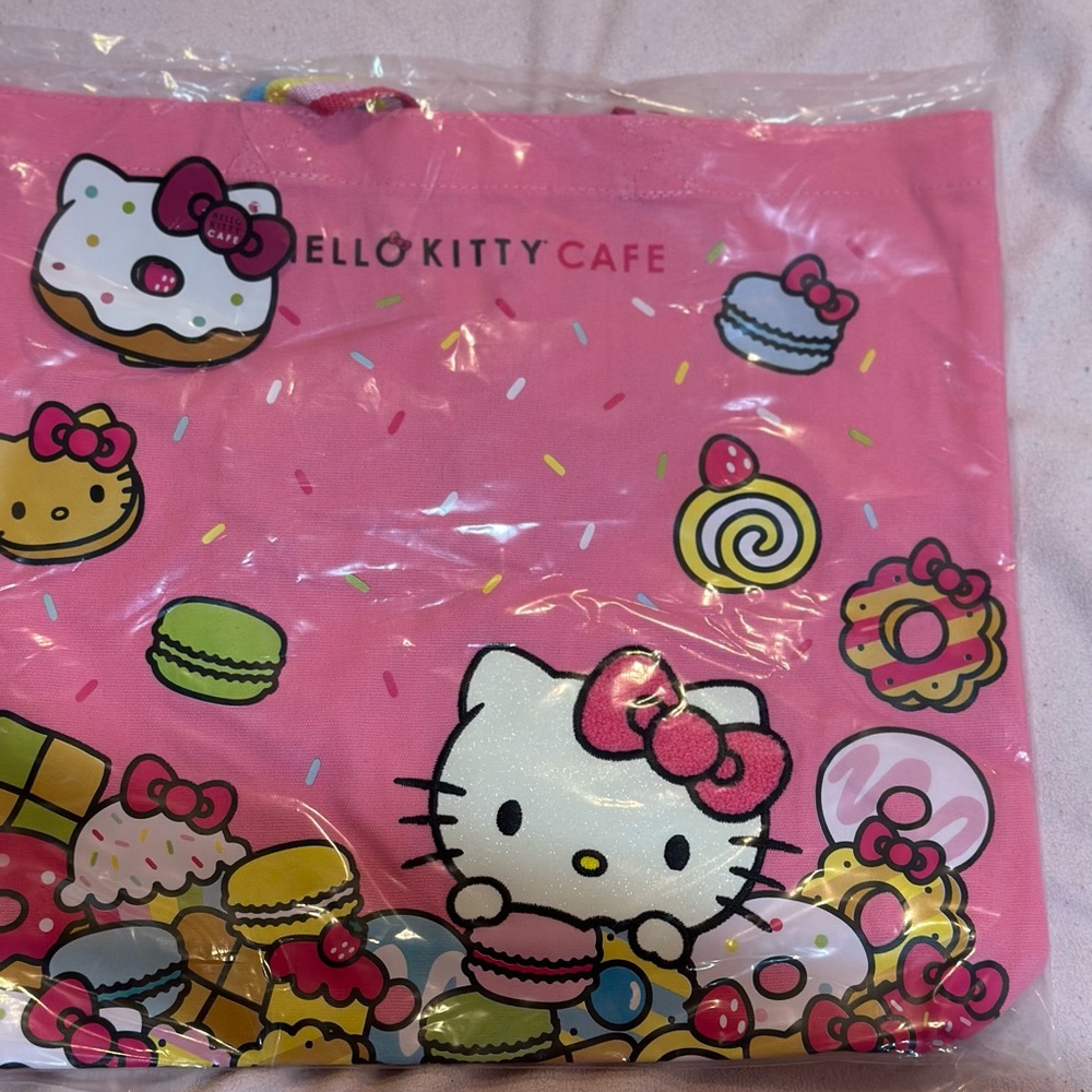 RARE Hello Kitty cafe truck tote bag